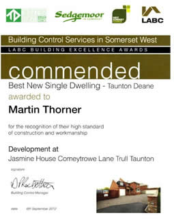Best new single dwelling Taunton Deane awarded to Martin Thorner